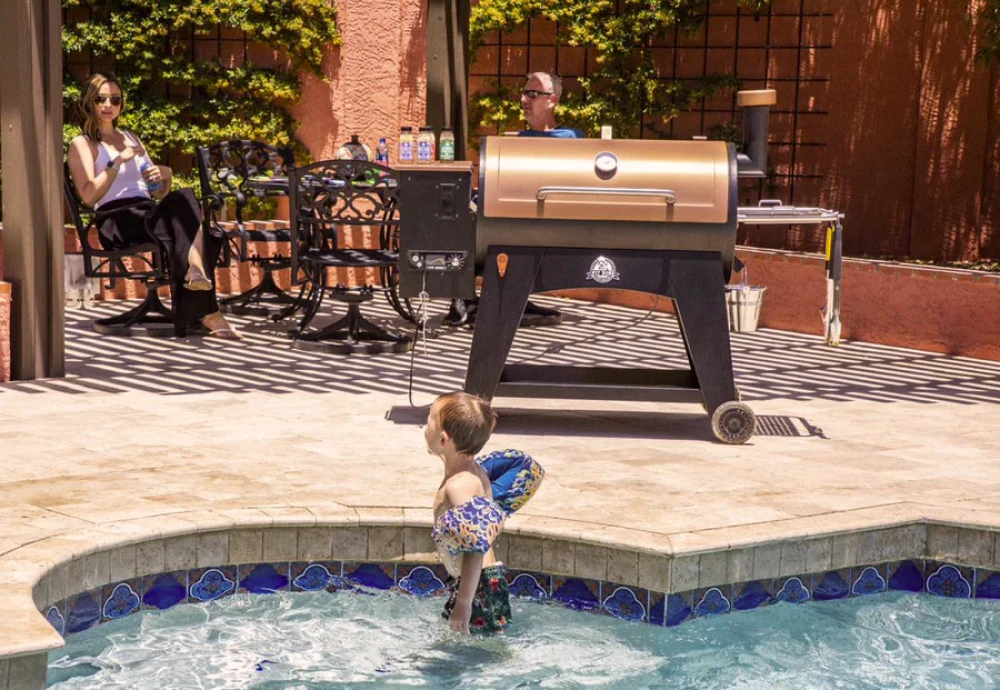 grilling burgers on a wood pellet grill