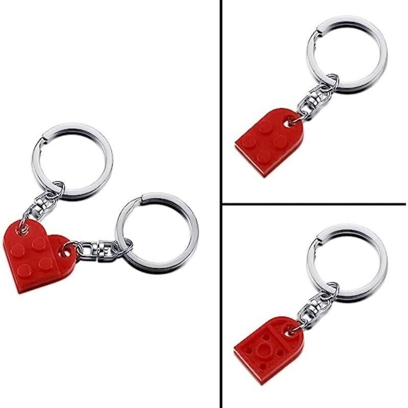 Brick Keychain for Couples Friendship 2pcs Matching Heart Colorful Keyring Set for Girlfriend Boyfriend Valentine's Day Gifts Brick Keychain for Couples Friendship 2pcs Matching Heart Colorful Keyring Set for Girlfriend Boyfriend Valentine's Day Gifts