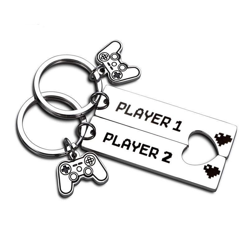 1 PCS Funny Couple Gamers Gifts Player 1 Player 2 Matching Keychain for Her Him Girlfriend Boyfriend Valentine's Day Gaming Gift 1 PCS Funny Couple Gamers Gifts Player 1 Player 2 Matching Keychain for Her Him Girlfriend Boyfriend Valentine's Day Gaming Gift