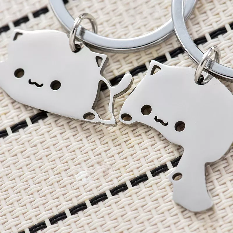 Cute-Cat-Keychain-Stainless-Steel-Key-ring-Couple-Lover-Animal-Matching-Keyring-Pendants-Valentine-s-Day (1)