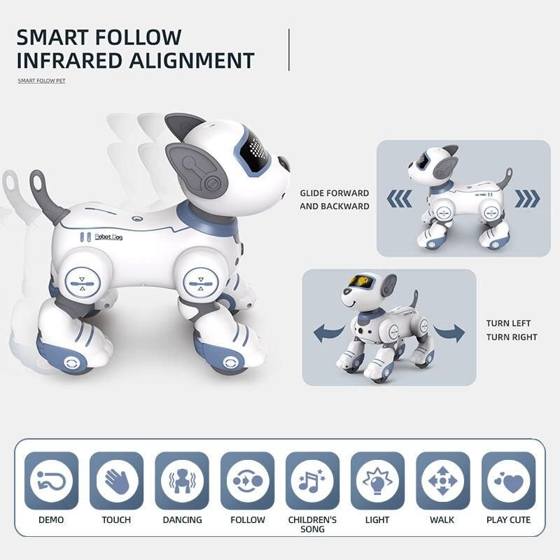 Funny RC Robot Electronic Dog Stunt Dog Voice Command Programmable Touch-sense Music Song Robot Dog for Children's Toys Funny RC Robot Electronic Dog Stunt Dog Voice Command Programmable Touch-sense Music Song Robot Dog for Children's Toys